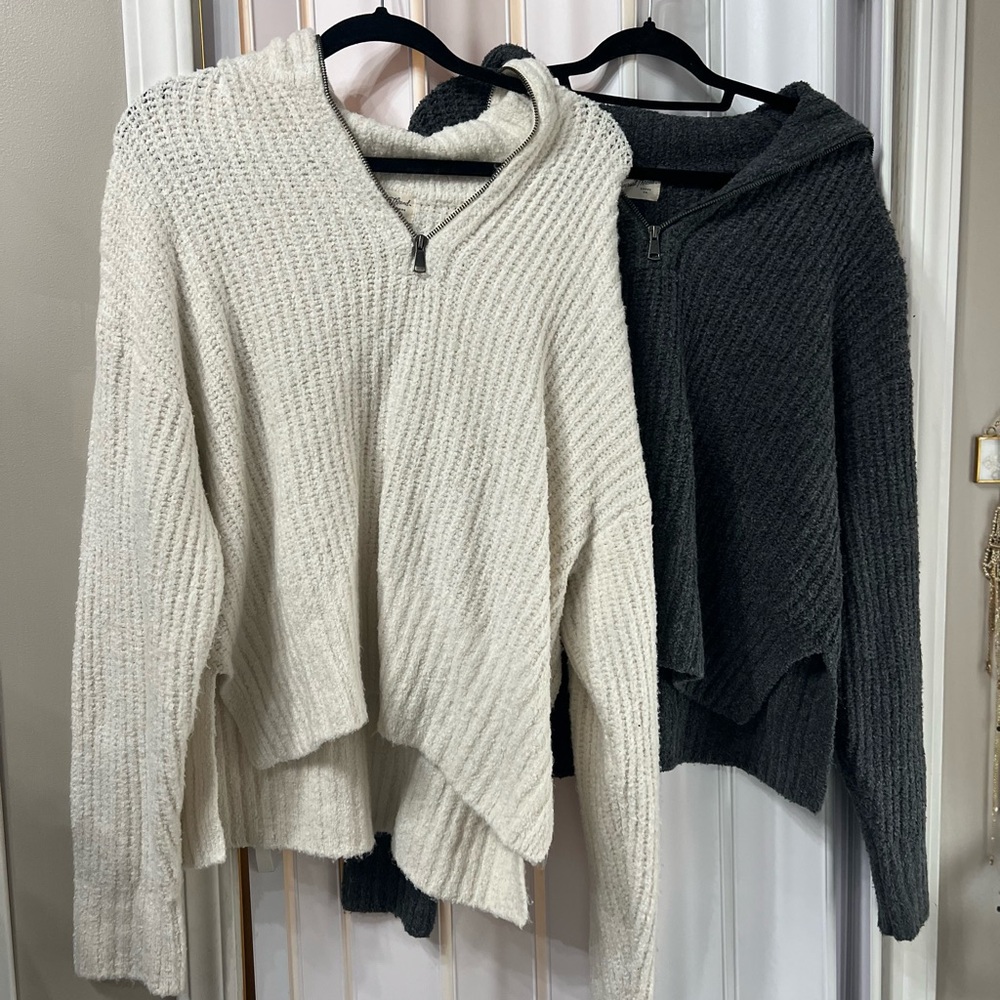 2 Universal Thread Half Zip Tunic Knit Sweaters L… - image 1
